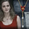 Noble Collection Hermione’s Red Crystal Necklace Sterling Silver