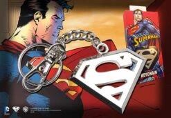 Noble Collection Superman Stainless Steel Logo Keychain