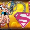 Noble Collection Supergirl 5cm Pink Logo Keychain